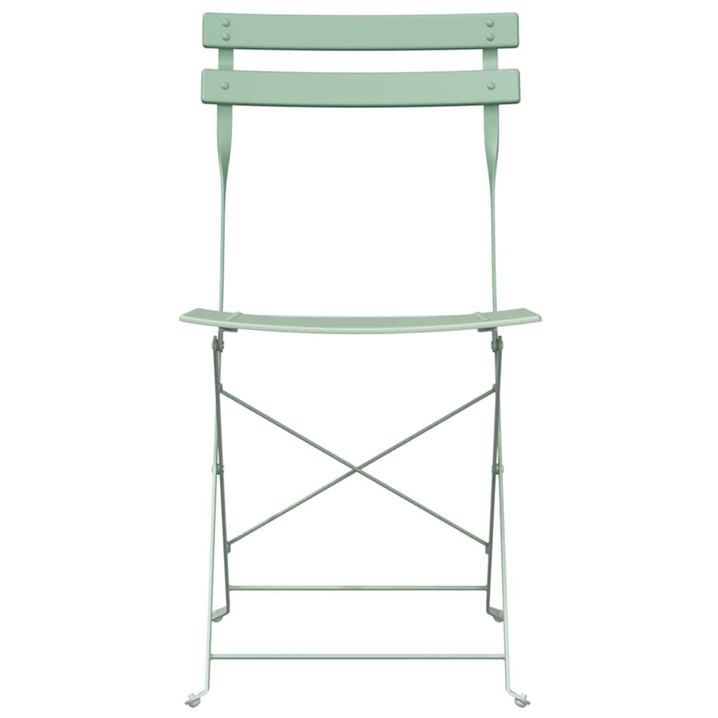 vidaXL Πτυσσόμενη Καρέκλα Κήπου 2 pcs Απαλό μέint 42 x 46 x 82εκ