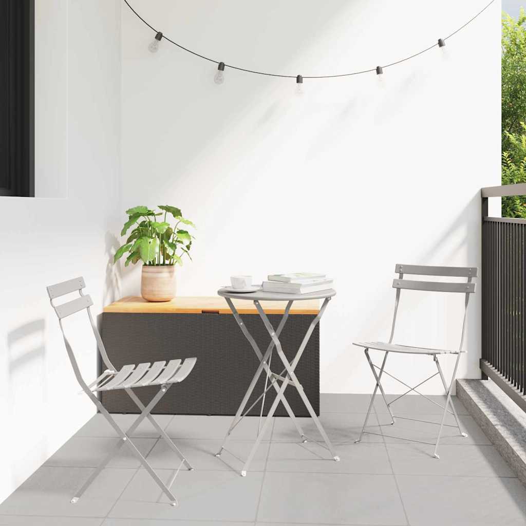vidaXL Πτυσσόμενη Καρέκλα Κήπου 2 pcs Μπεζ 42 x 46 x 82εκ Μέταλλο