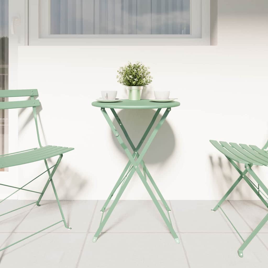 vidaXL Τραπέζι Bistro Απαλό μέint Ø 50 x 71 εκ. Ατσάλι με Πούδρα
