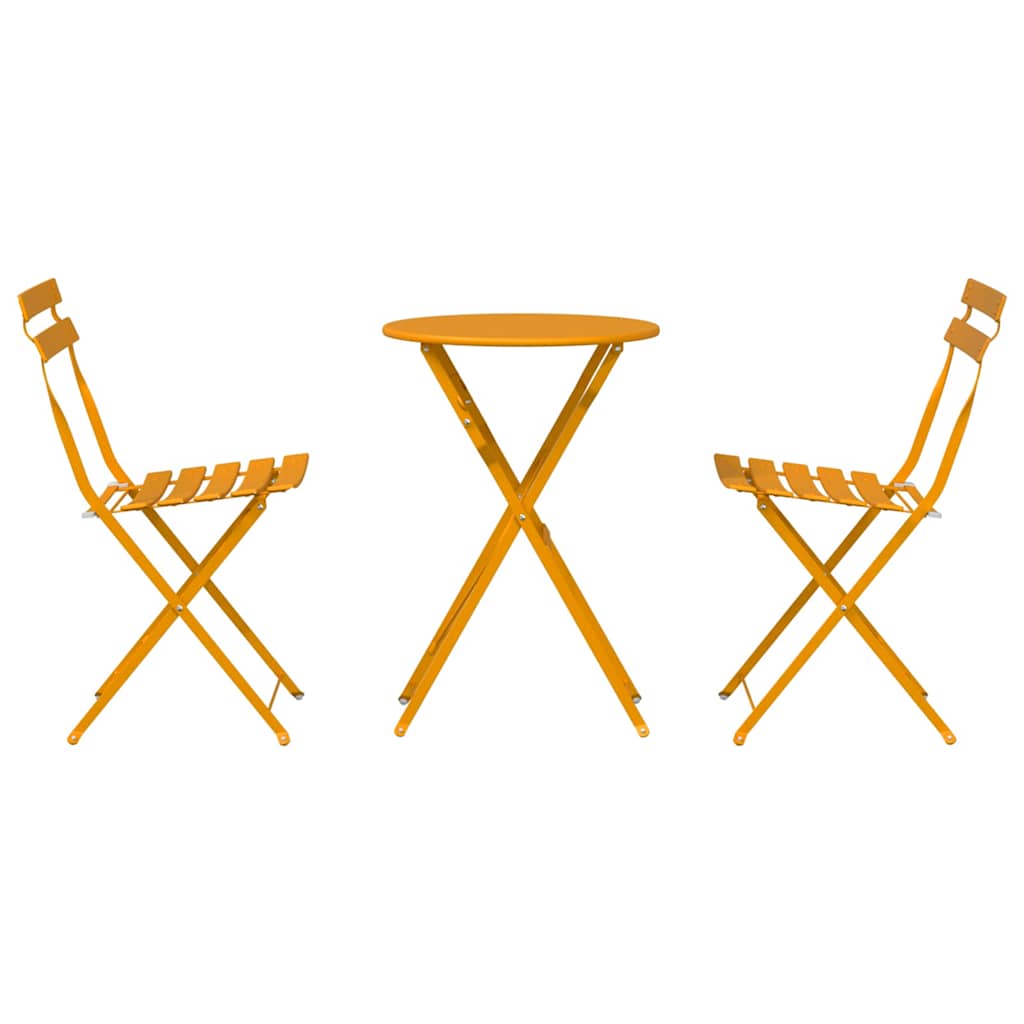 Σετ Bistro 3 Τεμαχίων vidaXL Μουσταρδί Ξύλου