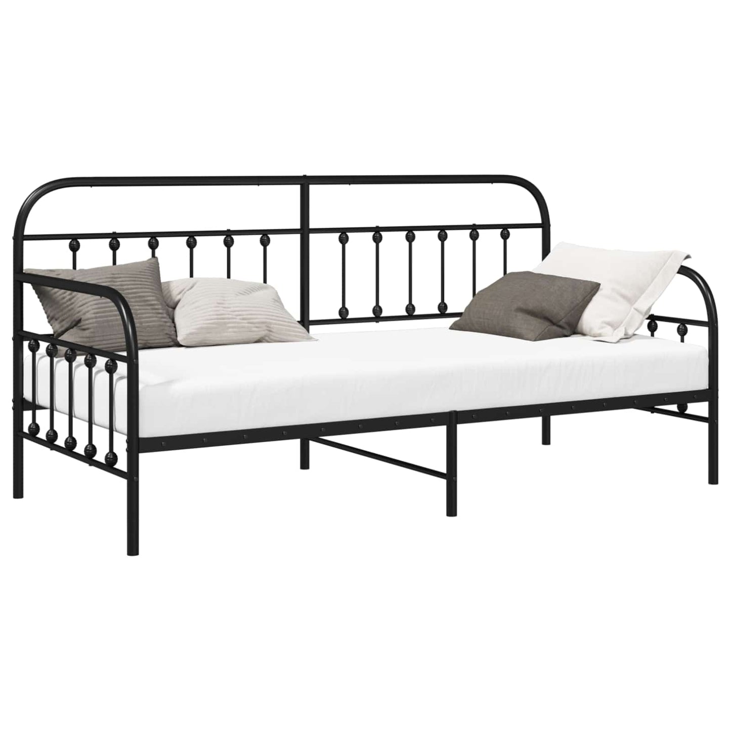 vidaXL Σκελετός κρεβατιού ημέρας Μαύρο 90 x 190 cm