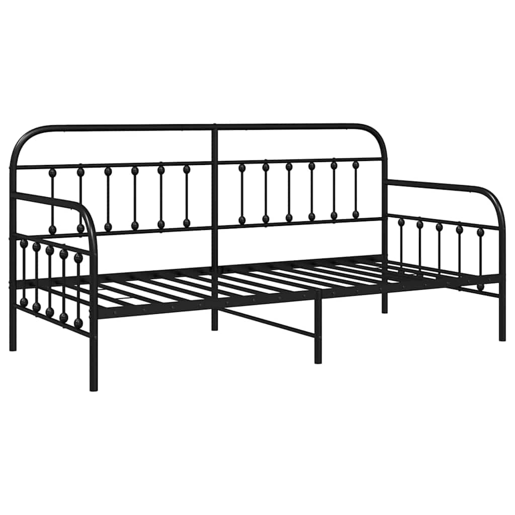 vidaXL Σκελετός κρεβατιού ημέρας Μαύρο 90 x 190 cm