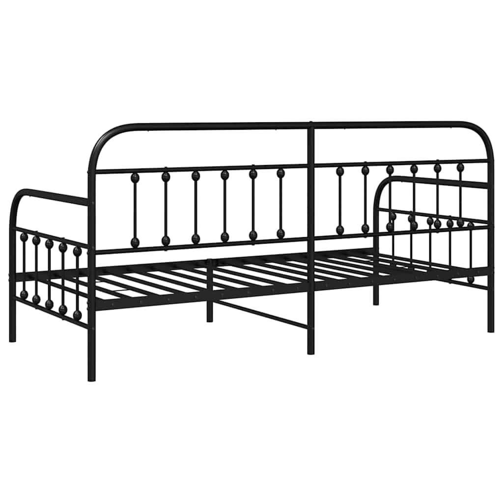 vidaXL Σκελετός κρεβατιού ημέρας Μαύρο 90 x 190 cm