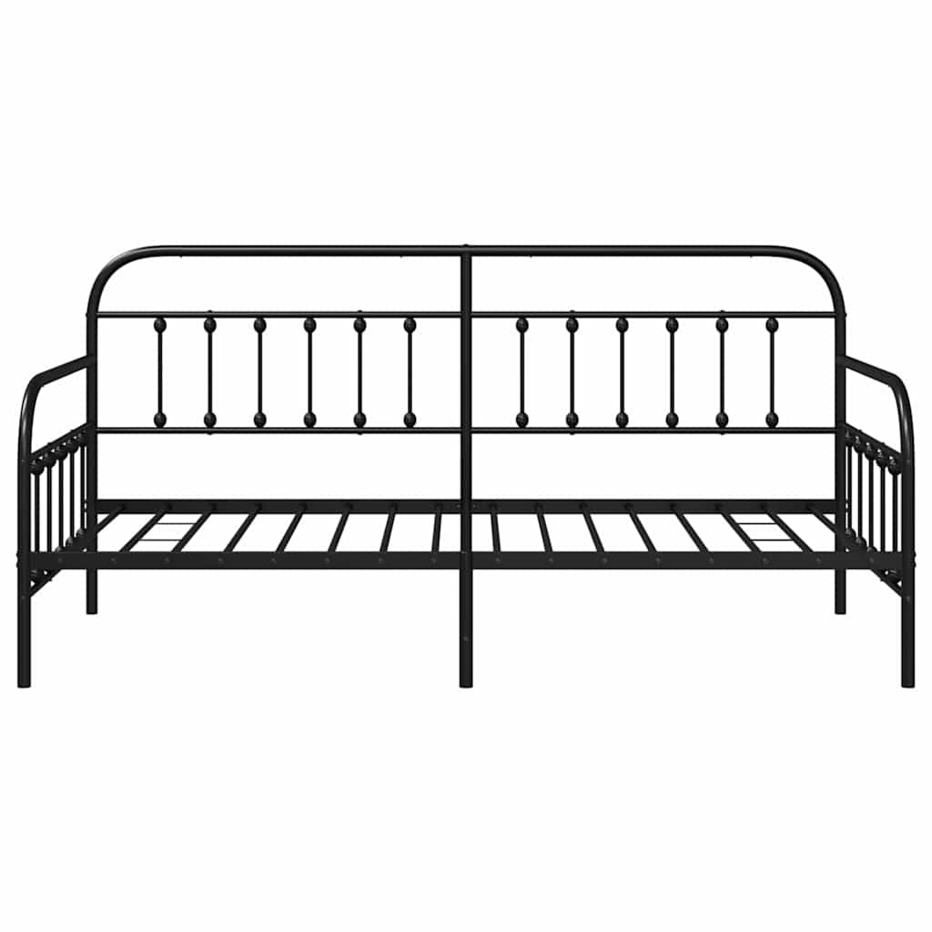 vidaXL Σκελετός κρεβατιού ημέρας Μαύρο 90 x 190 cm