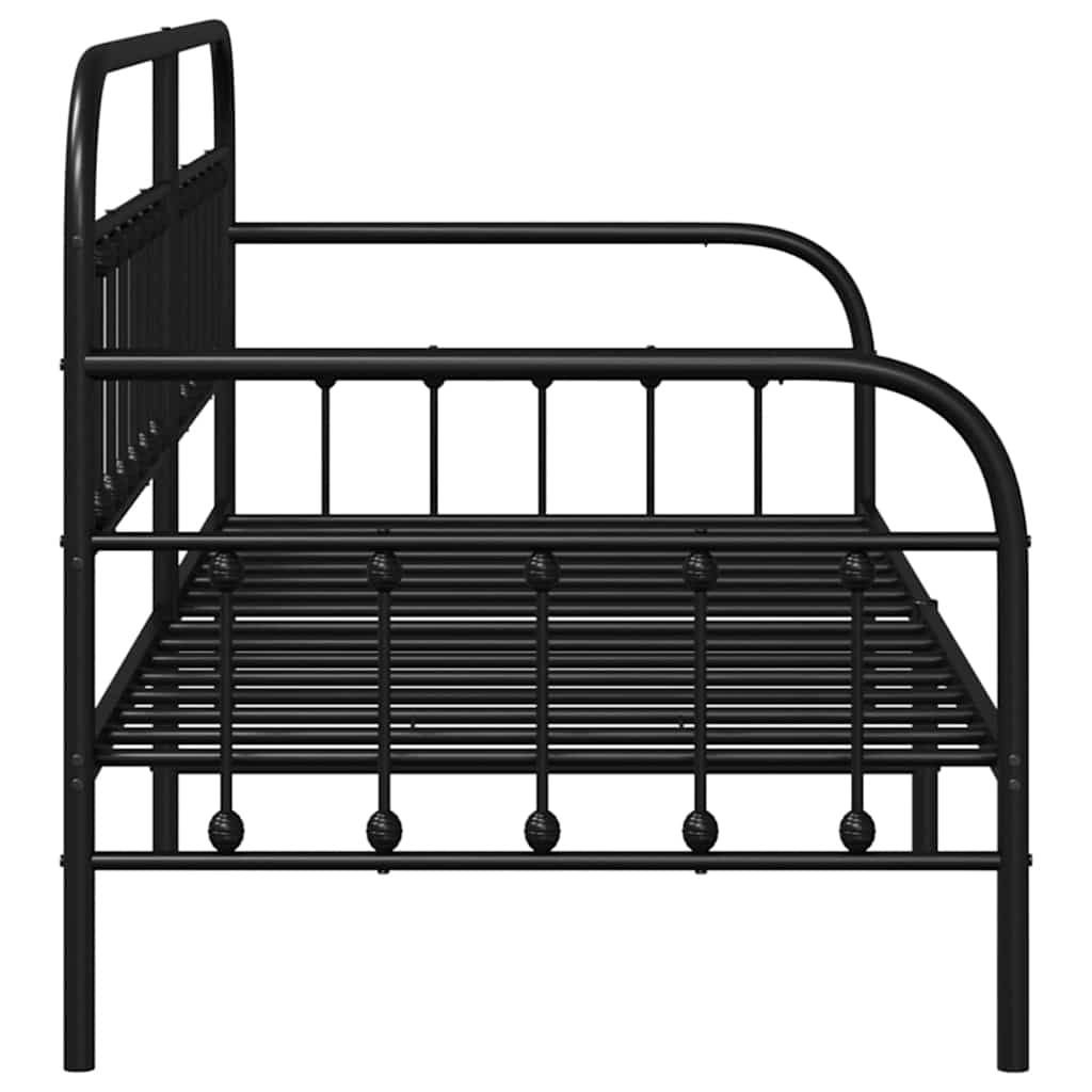 vidaXL Σκελετός κρεβατιού ημέρας Μαύρο 90 x 190 cm
