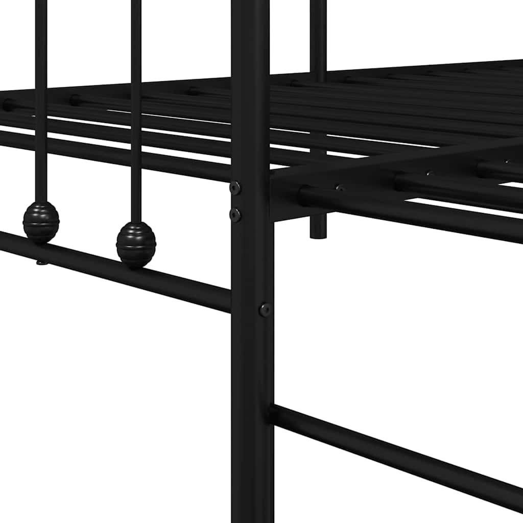vidaXL Σκελετός κρεβατιού ημέρας Μαύρο 90 x 200 cm