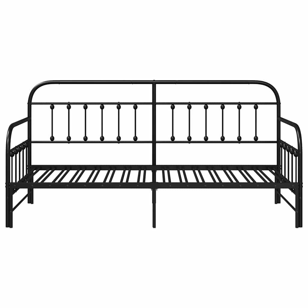 vidaXL Σκελετός κρεβατιού ημέρας Μαύρο 90 x 200 cm