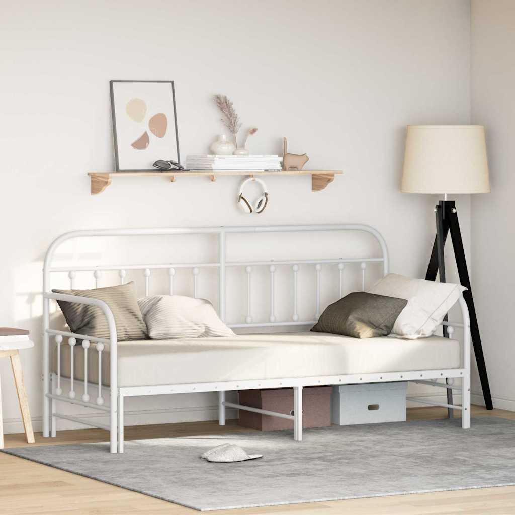 vidaXL Σκελετός κρεβατιού ημέρας Λευκό 75 x 190 cm