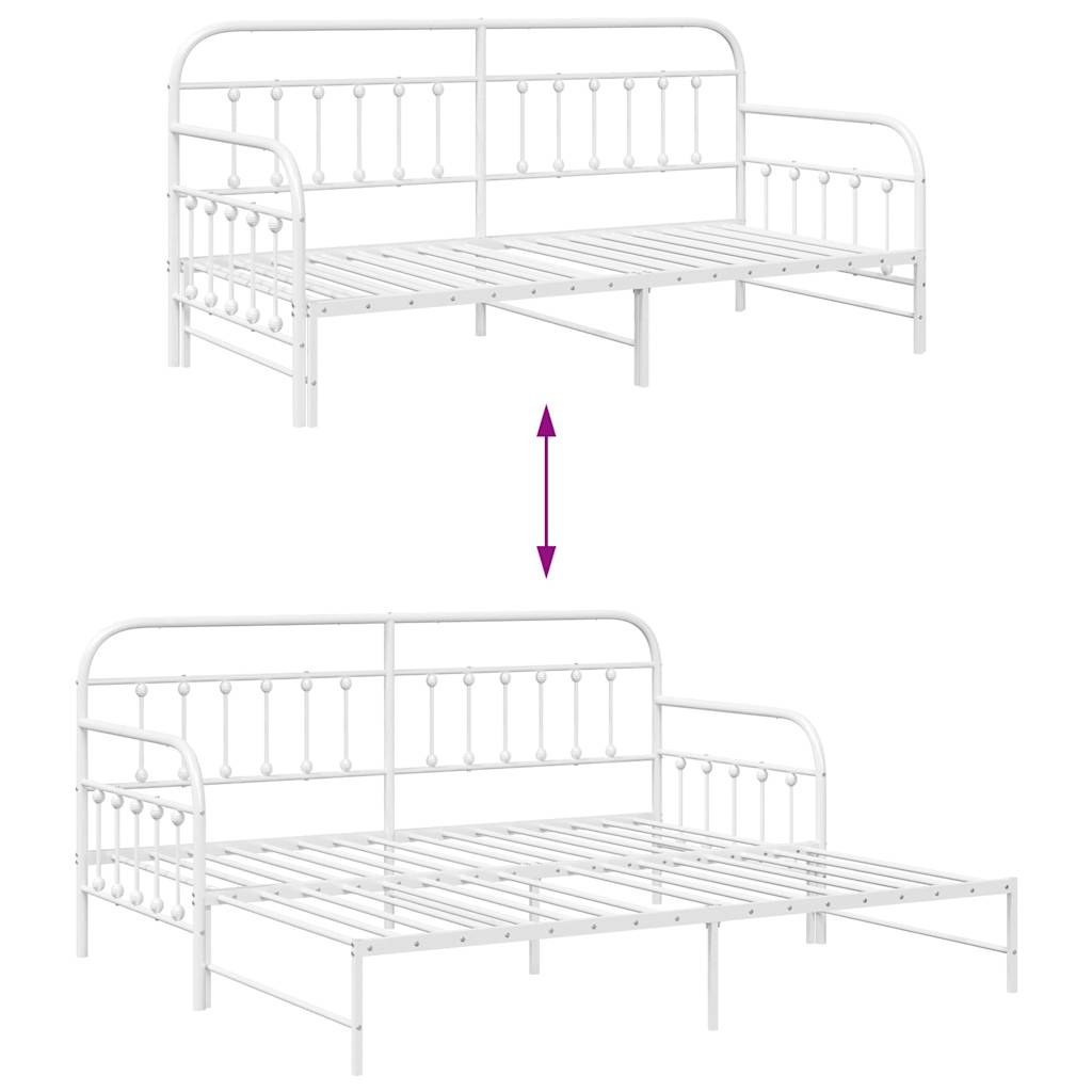 vidaXL Σκελετός κρεβατιού ημέρας Λευκό 90 x 190 cm