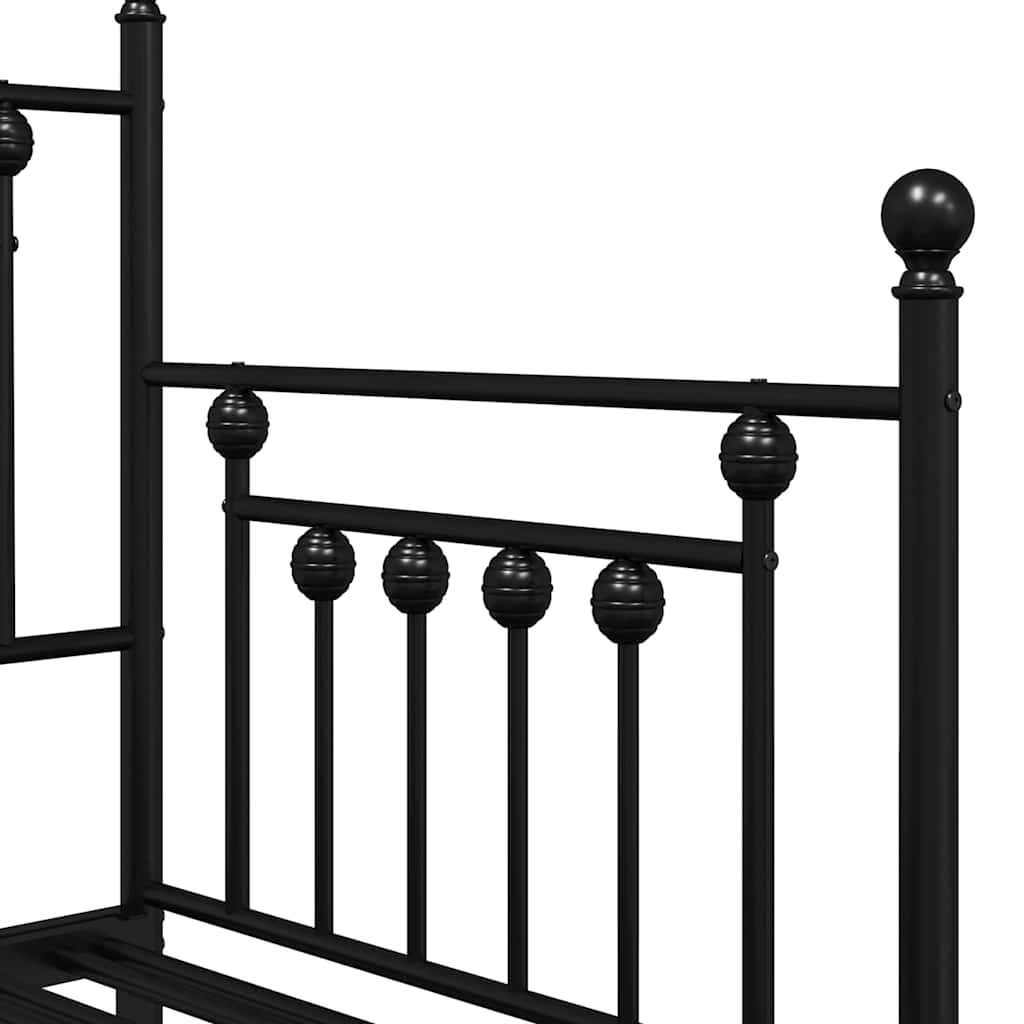 vidaXL Σκελετός κρεβατιού ημέρας Μαύρο 75 x 190 cm Ατσάλι