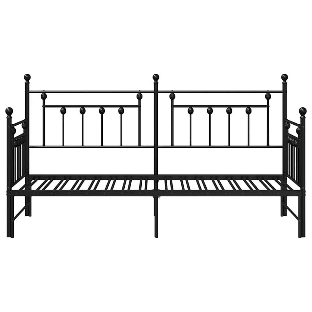 vidaXL Σκελετός κρεβατιού ημέρας Μαύρο 75 x 190 cm Ατσάλι