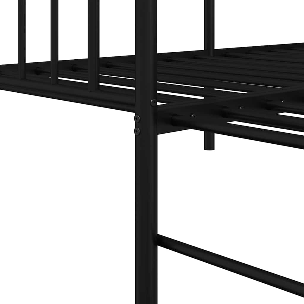 vidaXL Σκελετός κρεβατιού ημέρας Μαύρο 80 x 200 cm Ατσάλι