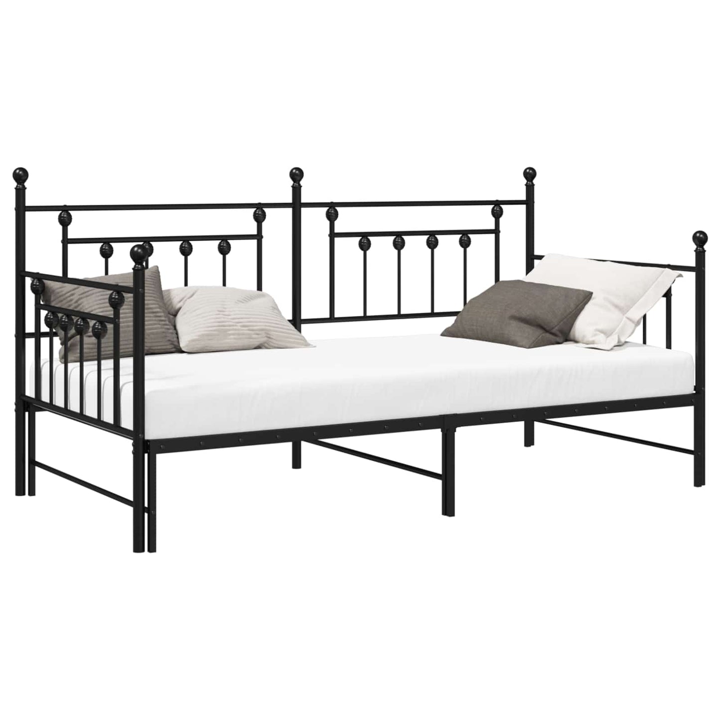 vidaXL Σκελετός κρεβατιού ημέρας Μαύρο 90 x 190 cm Ατσάλι
