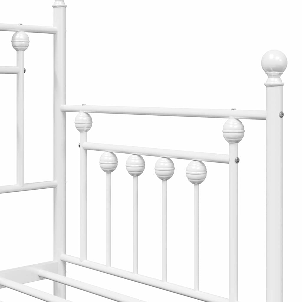 vidaXL Σκελετός κρεβατιού ημέρας Λευκό 75 x 190 cm Ατσάλι