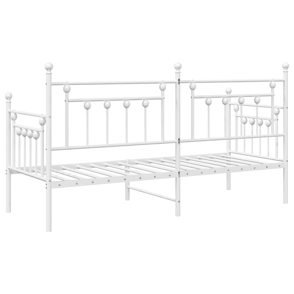 vidaXL Σκελετός κρεβατιού ημέρας Λευκό 75 x 190 cm Ατσάλι
