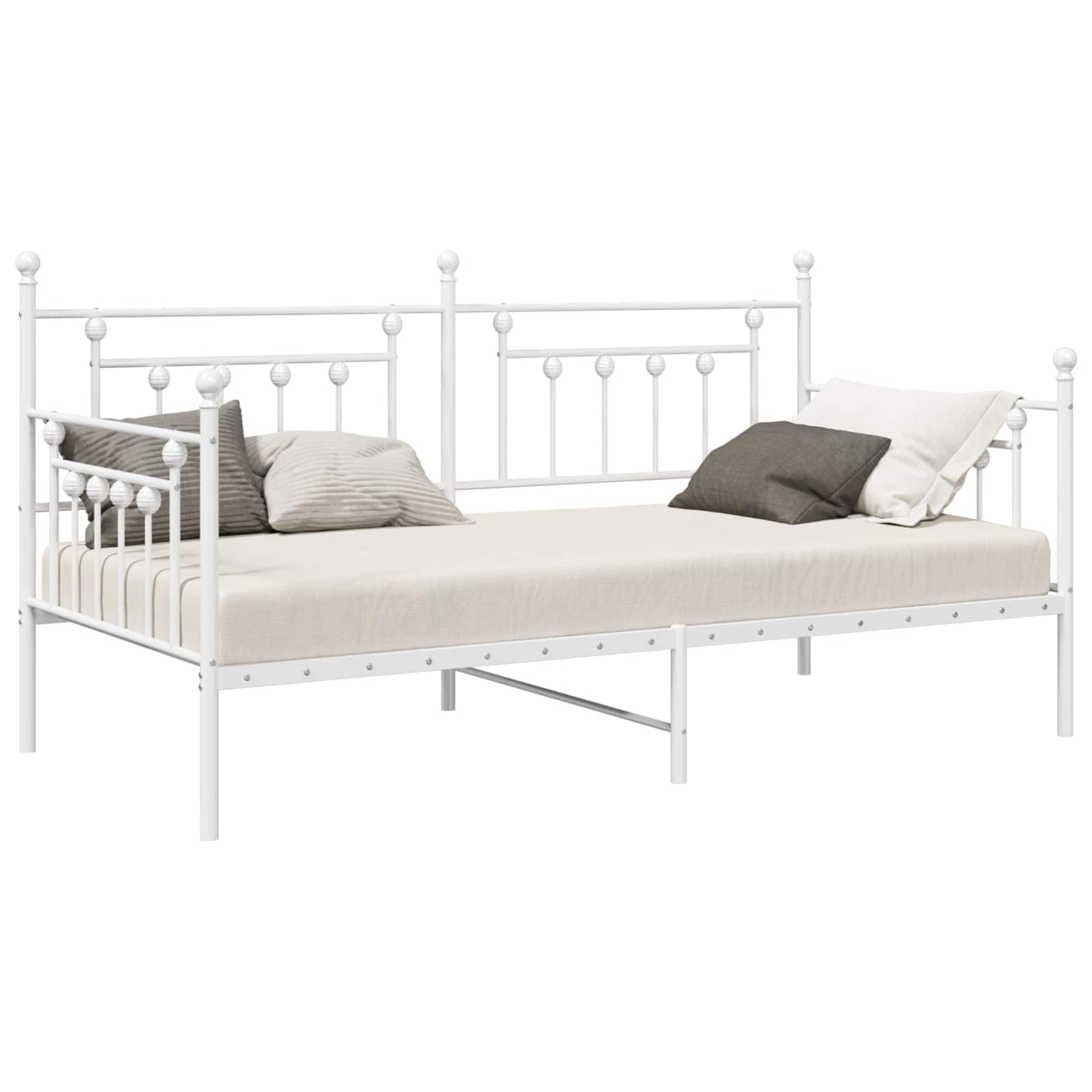 vidaXL Σκελετός κρεβατιού ημέρας Λευκό 100 x 190 cm Ατσάλι