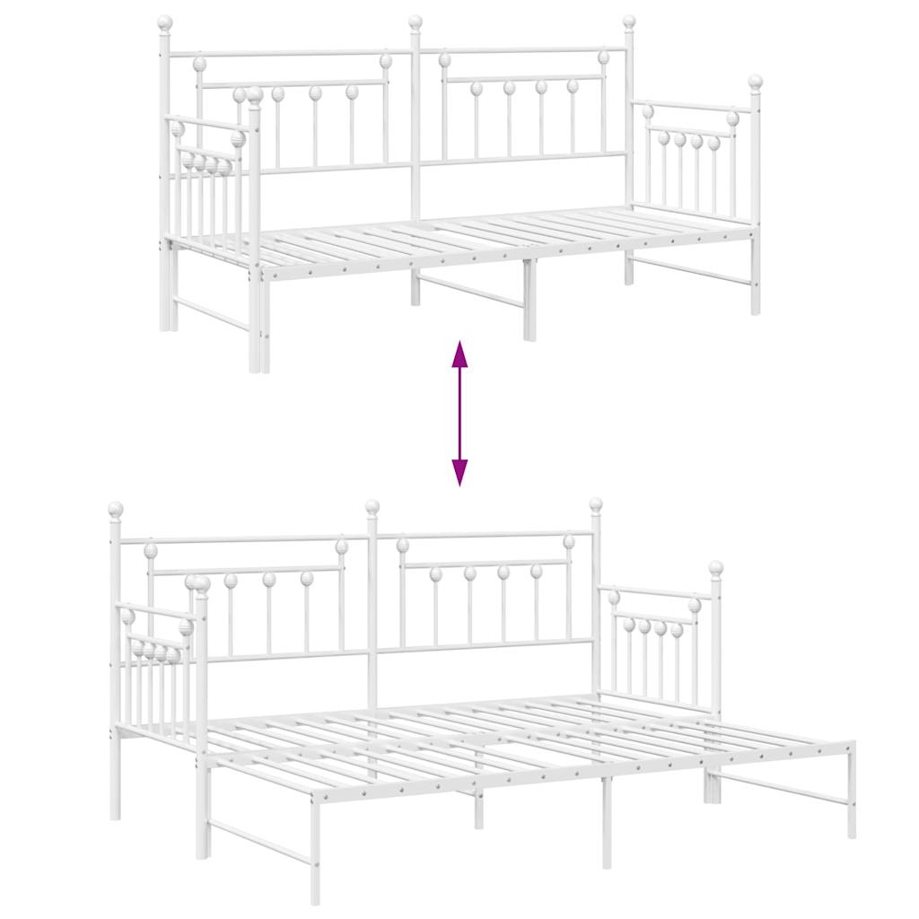 vidaXL Σκελετός κρεβατιού ημέρας Λευκό 75 x 190 cm Ατσάλι