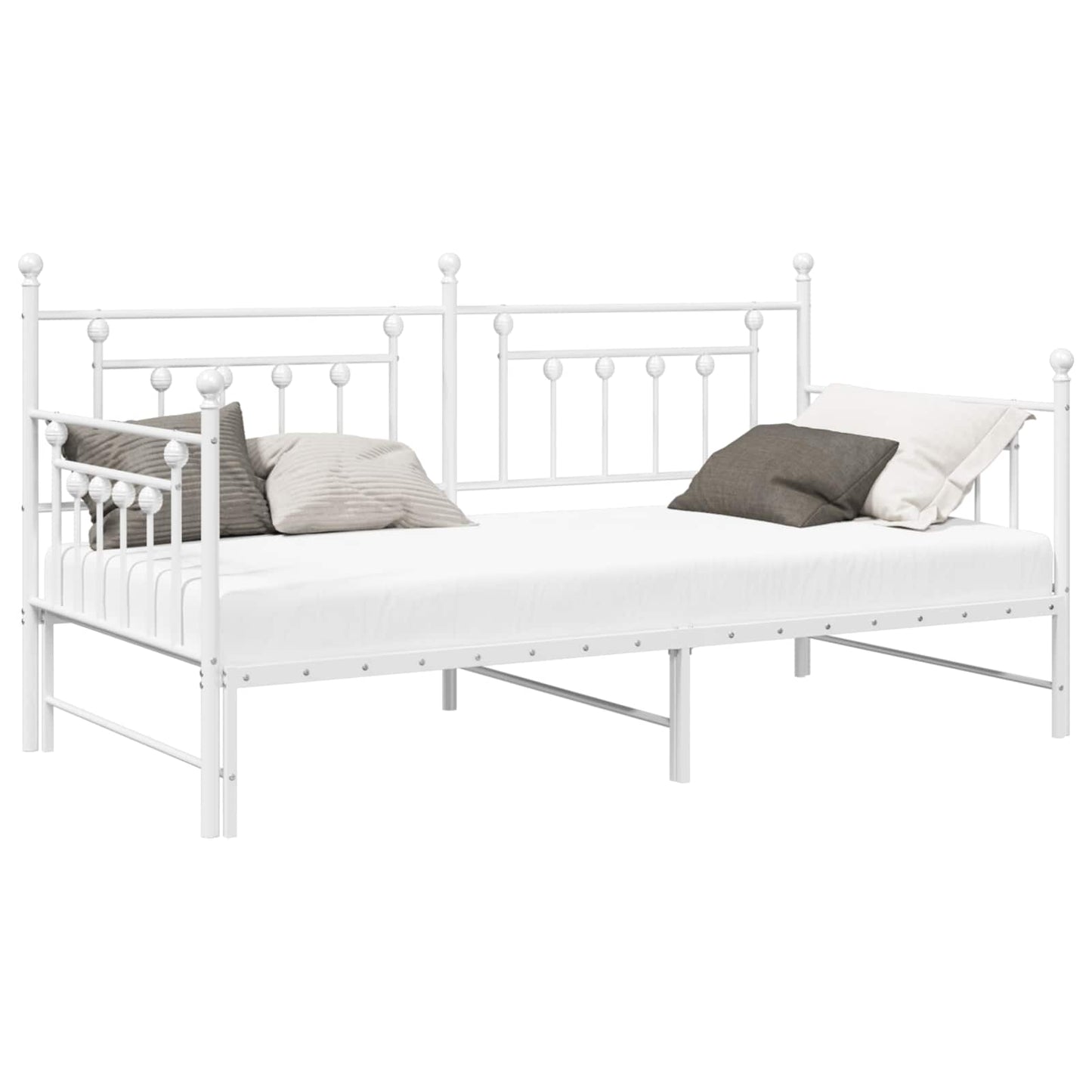 vidaXL Σκελετός κρεβατιού ημέρας Λευκό 90 x 190 cm Ατσάλι