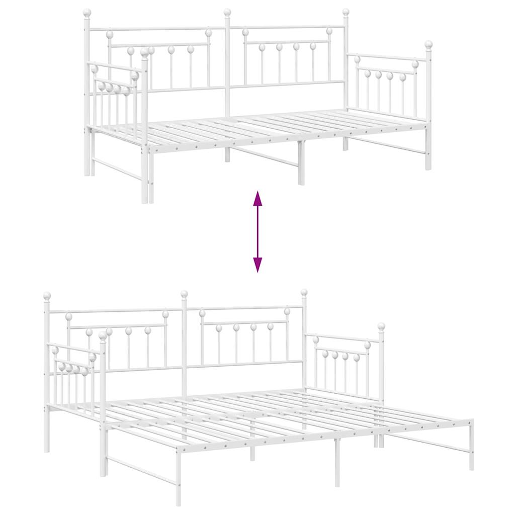 vidaXL Σκελετός κρεβατιού ημέρας Λευκό 90 x 190 cm Ατσάλι
