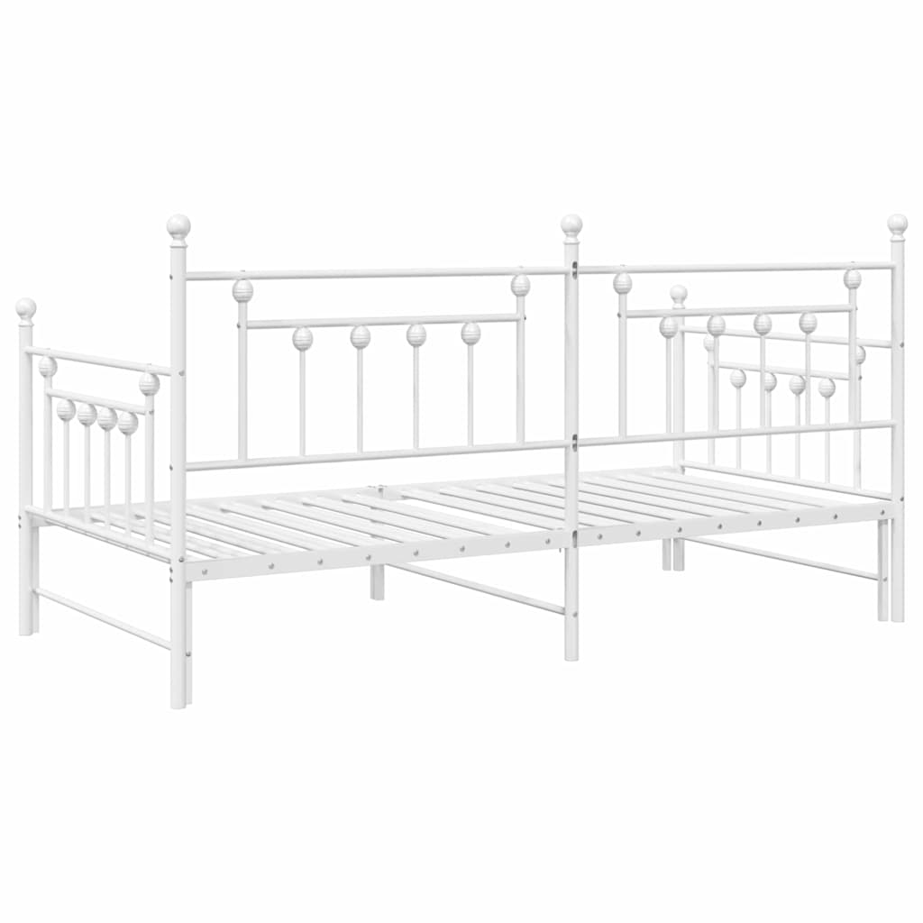 vidaXL Σκελετός κρεβατιού ημέρας Λευκό 90 x 200 cm Ατσάλι