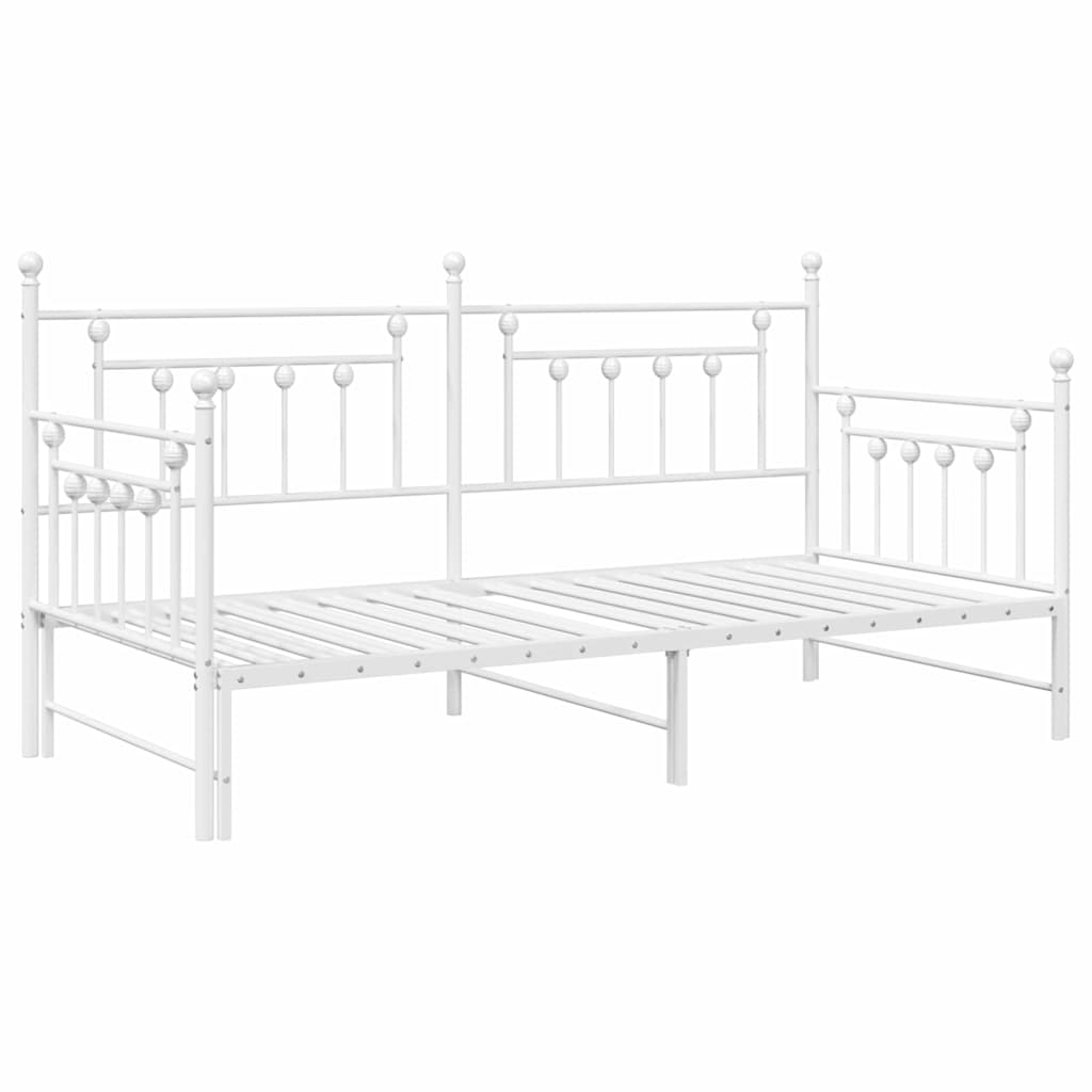 vidaXL Σκελετός κρεβατιού ημέρας Λευκό 100 x 190 cm Ατσάλι