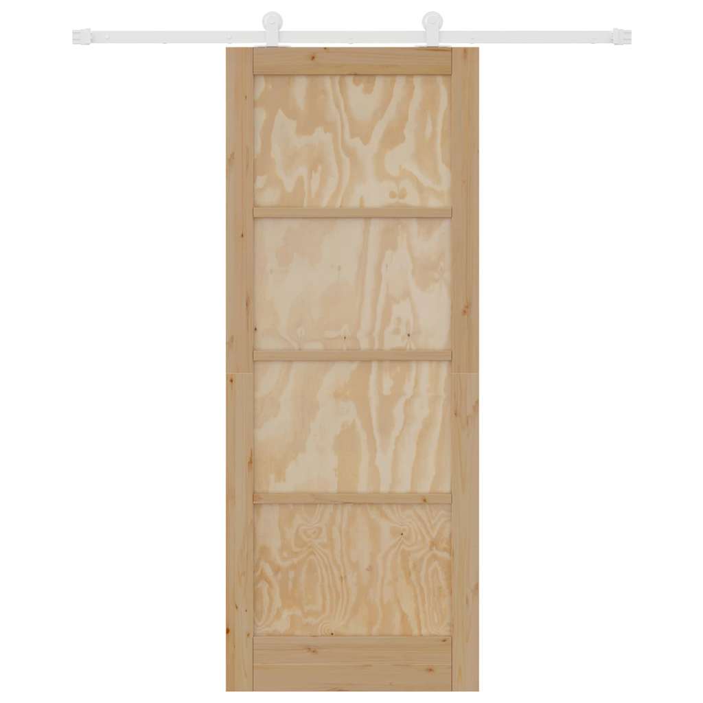 vidaXL Σετ Συρόμενης Πόρτας Φυσικό και λευκό 83 x 211 εκ.