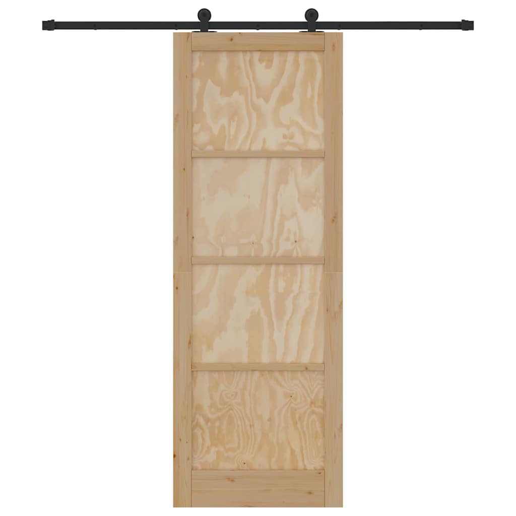 vidaXL Συρόμενη Πόρτα ORKDAL Φυσικό και μαύρο 83 x 232 εκ.