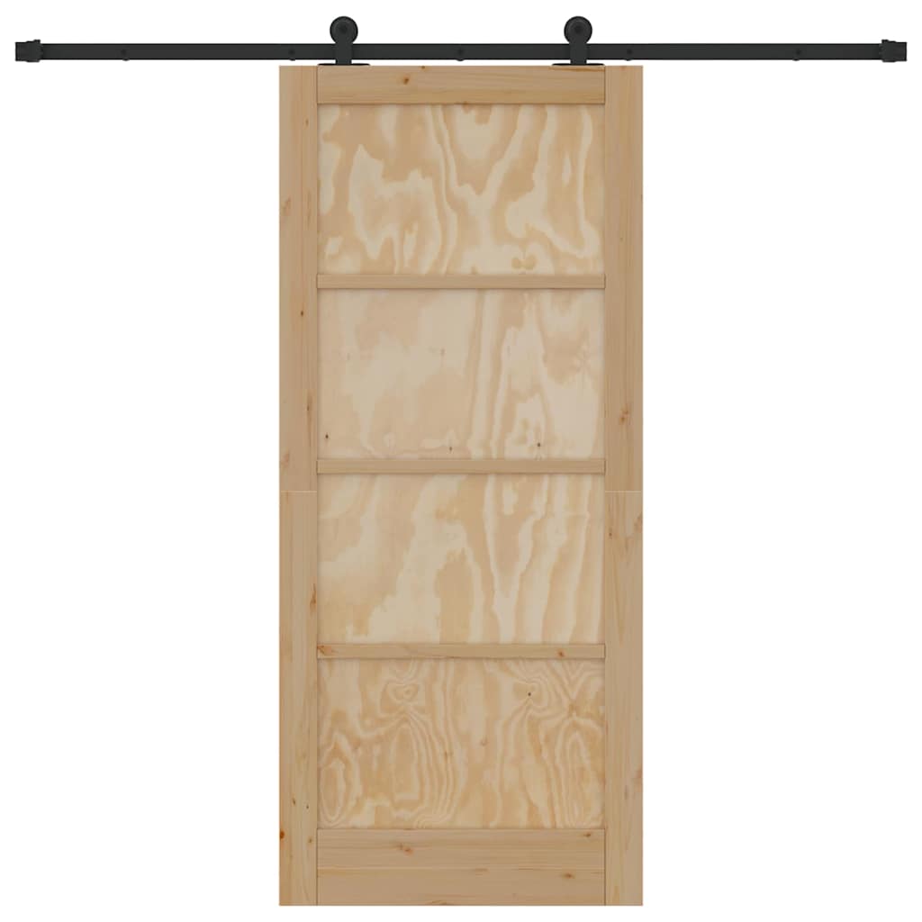 vidaXL Συρόμενη Πόρτα ORKDAL Φυσικό και μαύρο 86 x 198.5 cm