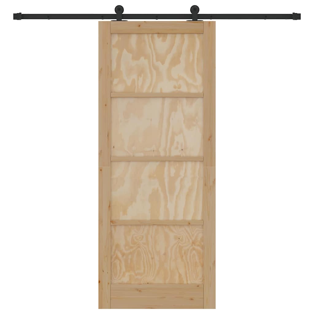 vidaXL Συρόμενη Πόρτα με Σετ Απαραίτητων Εξαρτημάτων 'ORKDAL' Στερεό Ξύλο Πεύκου