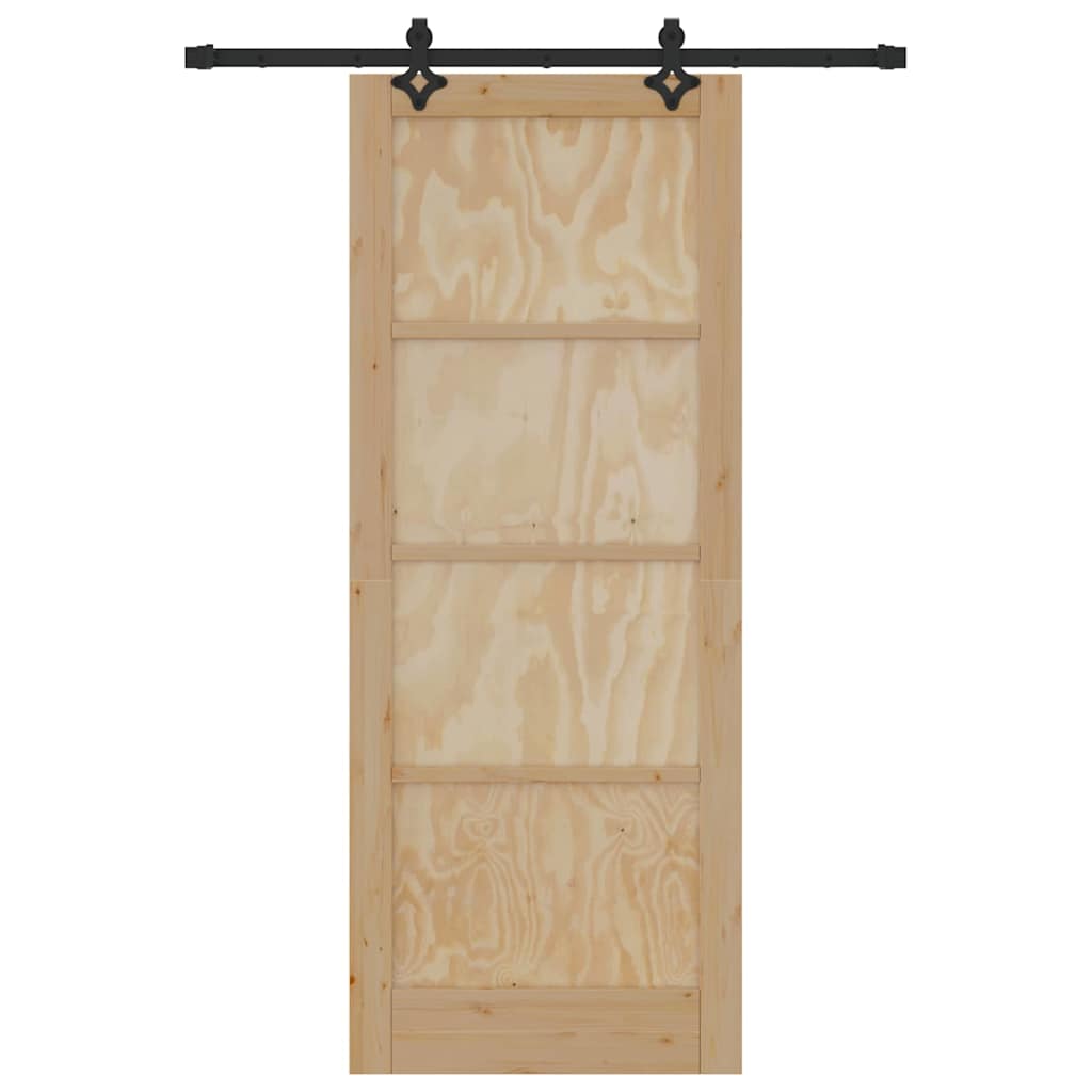 vidaXL Σετ Συρόμενης Πόρτας Άλλο ORKDAL Φυσικό και μαύρο 83 x 211 εκ.
