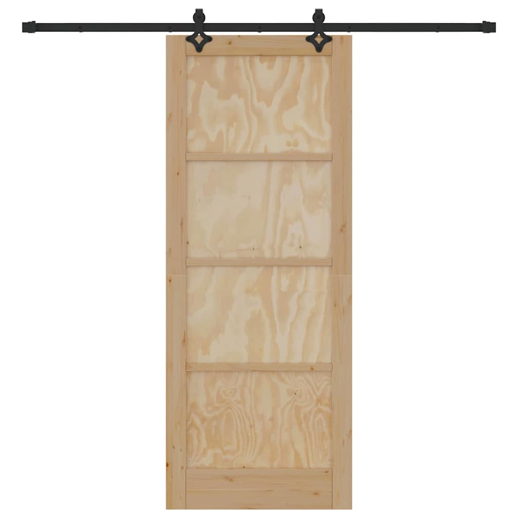 vidaXL Σετ Συρόμενης Πόρτας Άλλο ORKDAL Φυσικό και μαύρο 83 x 211 εκ.