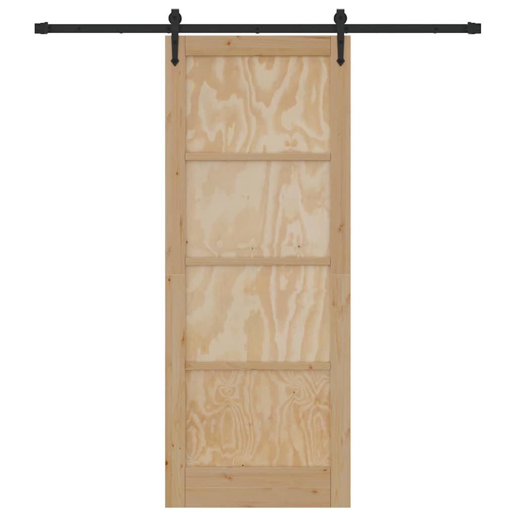 vidaXL Συρόμενη Πόρτα Άλλο ORKDAL Φυσικό και μαύρο 83 x 211 εκ.
