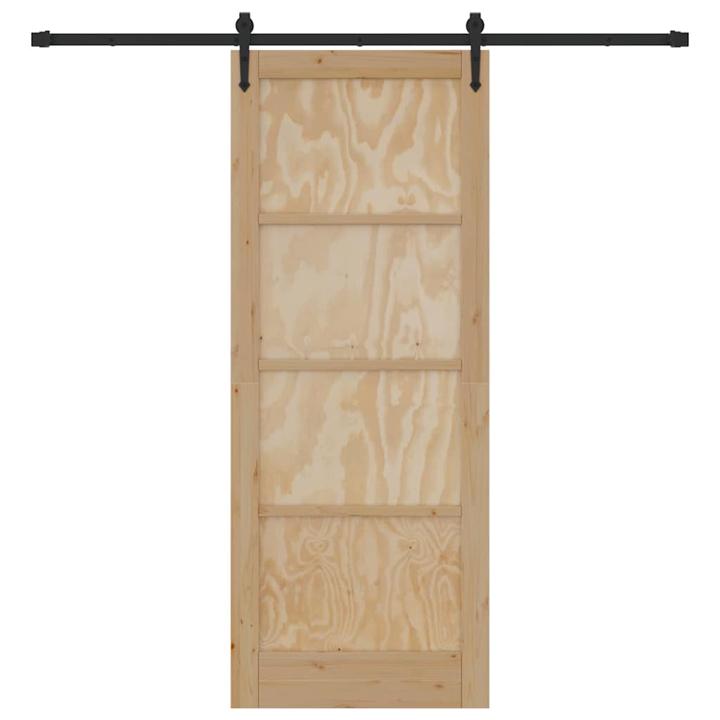 vidaXL Συρόμενη Πόρτα ORKDAL Καφέ 83 x 211 εκ. Μασίφ ξύλο πεύκου