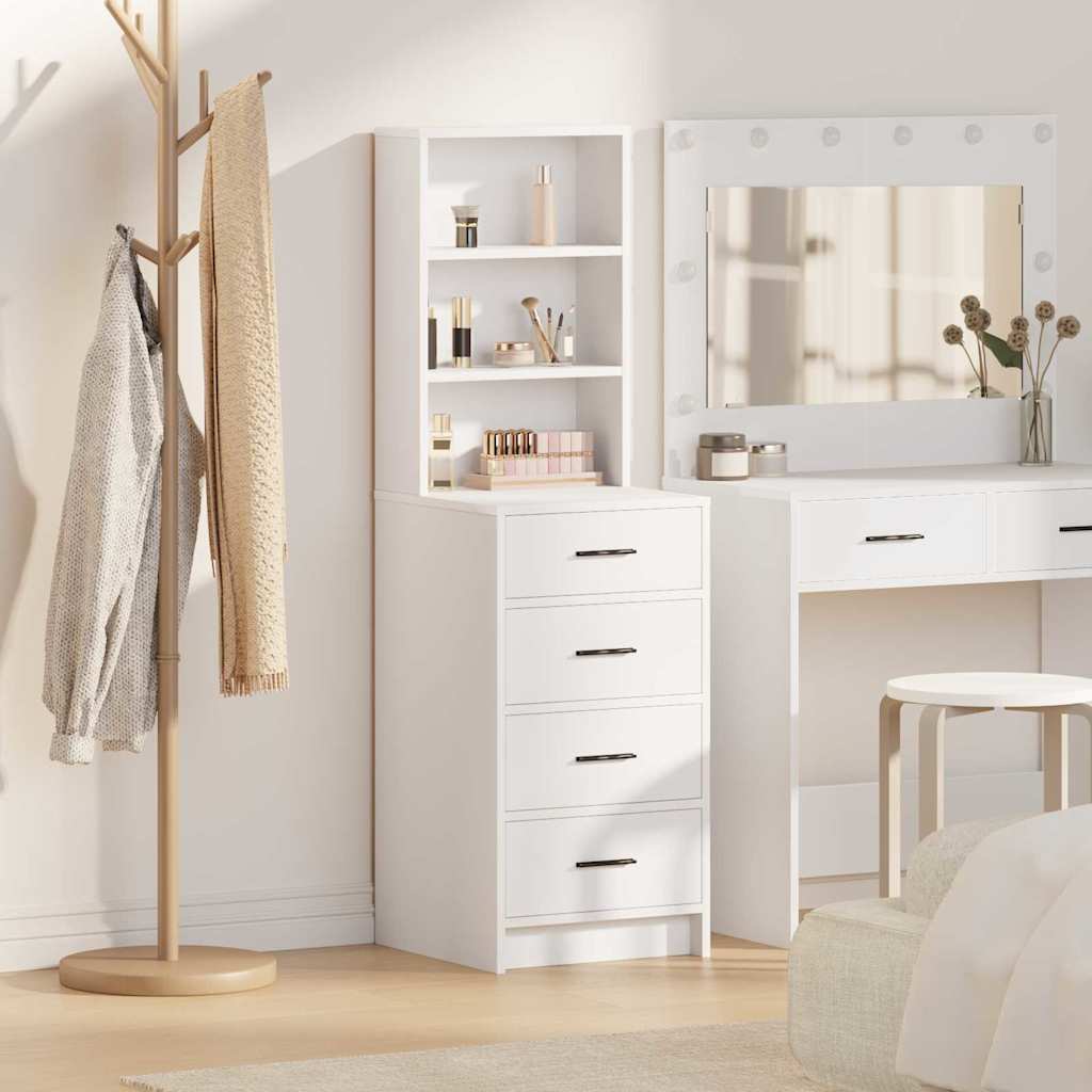 vidaXL Highboard με συρτάρι Λευκό 40 x 41 x 135 εκ. Επεξεργασμένο ξύλο