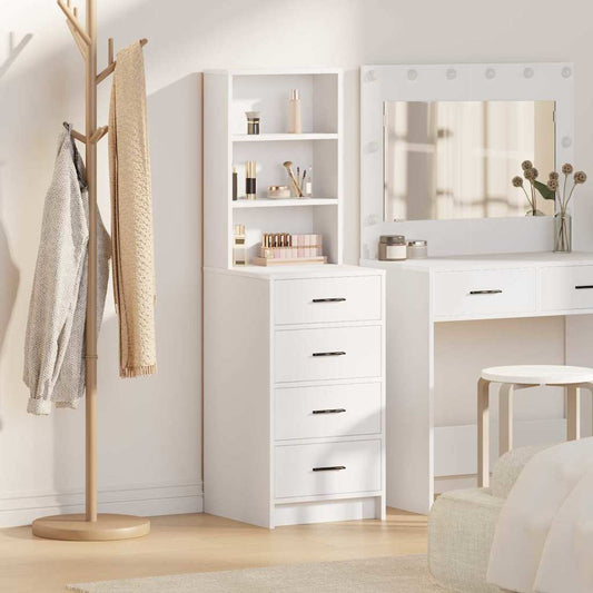 vidaXL Highboard με συρτάρι Λευκό 40 x 41 x 135 εκ. Επεξεργασμένο ξύλο