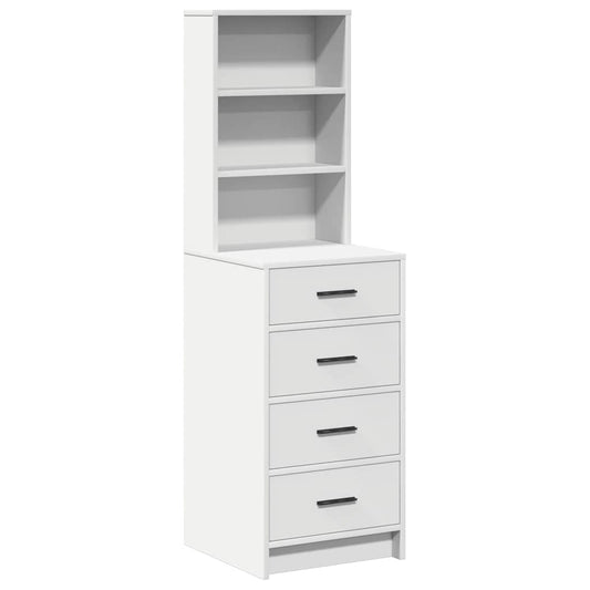 vidaXL Highboard με συρτάρι Λευκό 40 x 41 x 135 εκ. Επεξεργασμένο ξύλο