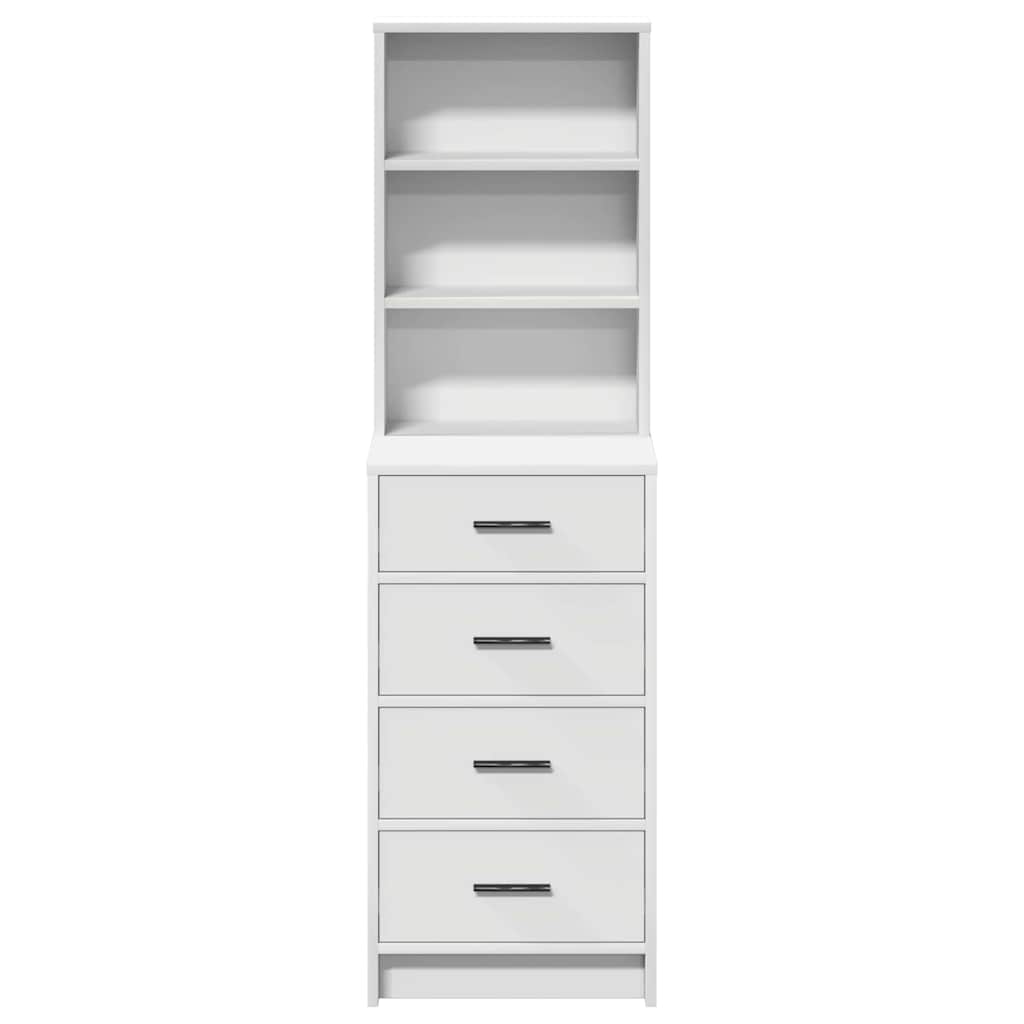 vidaXL Highboard με συρτάρι Λευκό 40 x 41 x 135 εκ. Επεξεργασμένο ξύλο