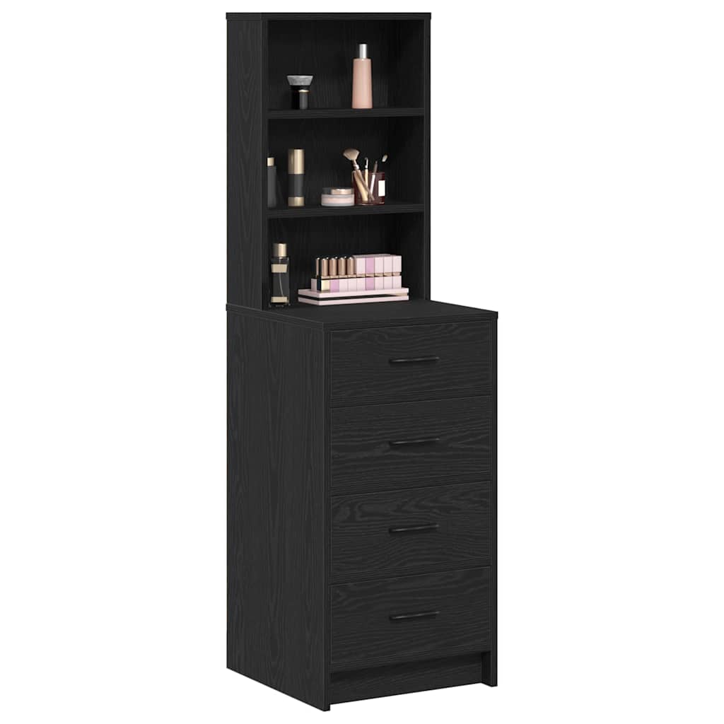 vidaXL Highboard Μαύρη δρυς 40 x 41 x 135 εκ. Επεξεργασμένο ξύλο