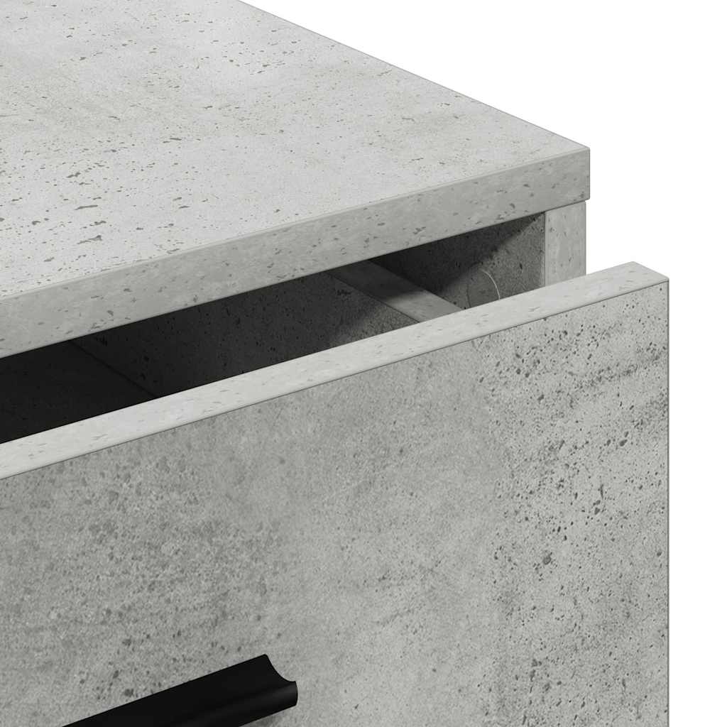 vidaXL Πλαϊνό γραφείο με συρτάρι Γκρι σκυροδέματος 40 x 41 x 75 εκ