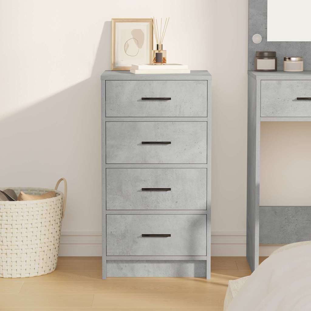 vidaXL Πλαϊνό γραφείο με συρτάρι Γκρι σκυροδέματος 40 x 41 x 75 εκ