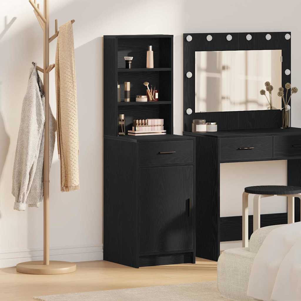 vidaXL Highboard Μαύρη δρυς 40 x 40.5 x 135 εκ. Επεξεργασμένο ξύλο