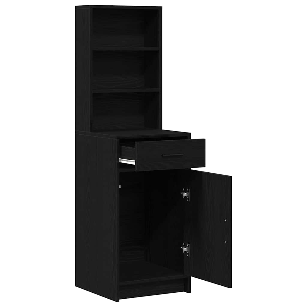 vidaXL Highboard Μαύρη δρυς 40 x 40.5 x 135 εκ. Επεξεργασμένο ξύλο
