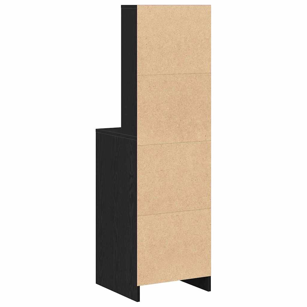 vidaXL Highboard Μαύρη δρυς 40 x 40.5 x 135 εκ. Επεξεργασμένο ξύλο