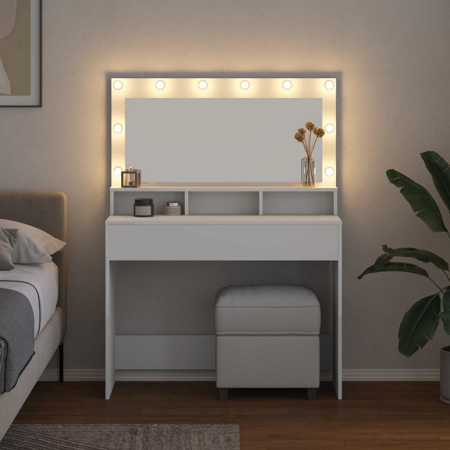 vidaXL Τραπέζι περιποίησης Λευκό 100 x 41 x 135 εκ. Επεξεργασμένο Ξύλο