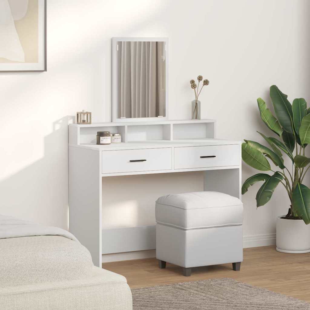 vidaXL Τραπέζι περιποίησης Λευκό 100 x 41 x 140 εκ. Επεξεργασμένο Ξύλο