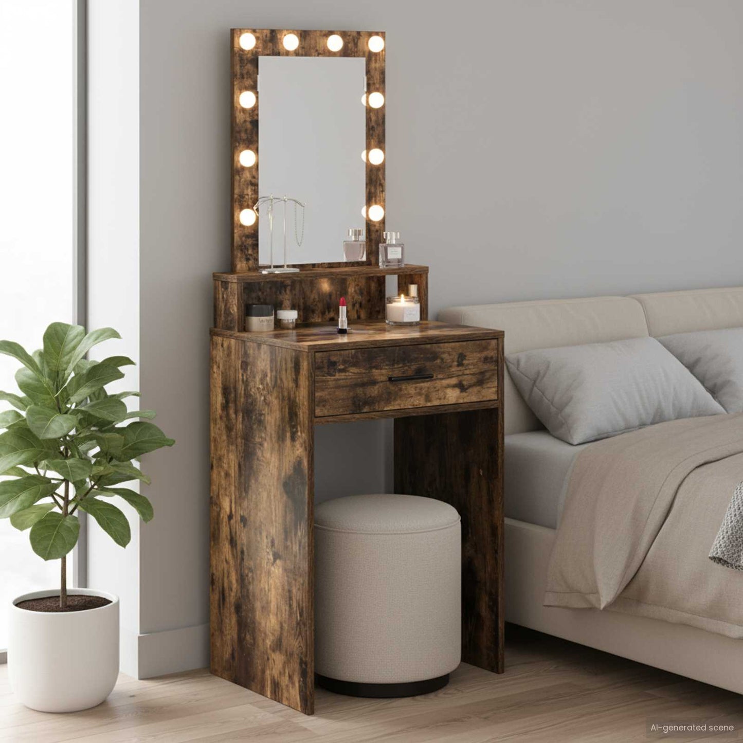 vidaXL Τραπέζι περιποίησης Καφέ 50 x 41 x 140 εκ. Επεξεργασμένο Ξύλο