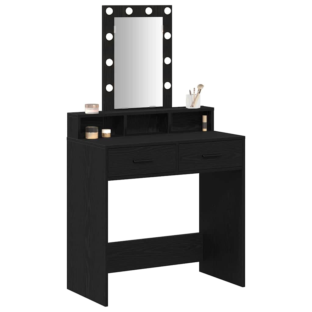 vidaXL Τραπέζι περιποίησης Μαύρο 79 x 41 x 140 εκ. Επεξεργασμένο Ξύλο