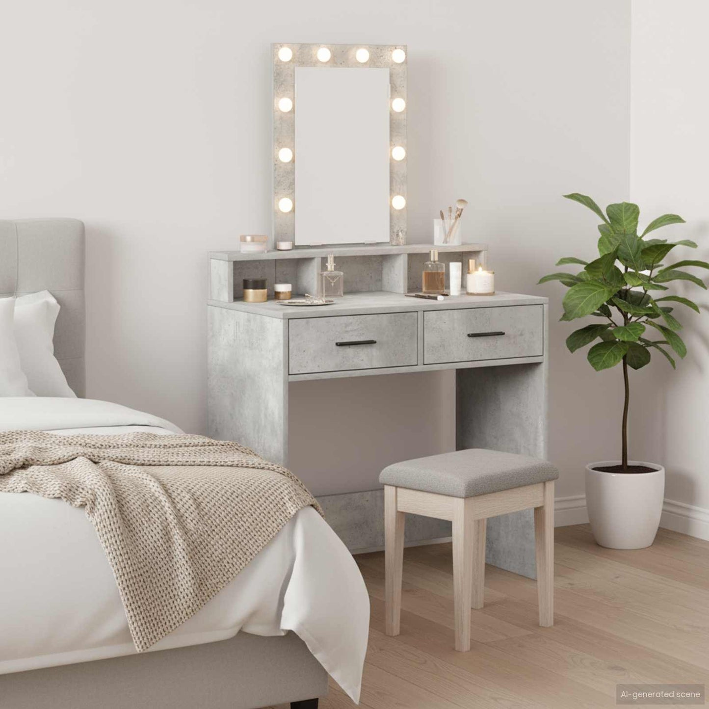 vidaXL Τραπέζι περιποίησης Γκρι 79 x 41 x 140 εκ. Επεξεργασμένο Ξύλο