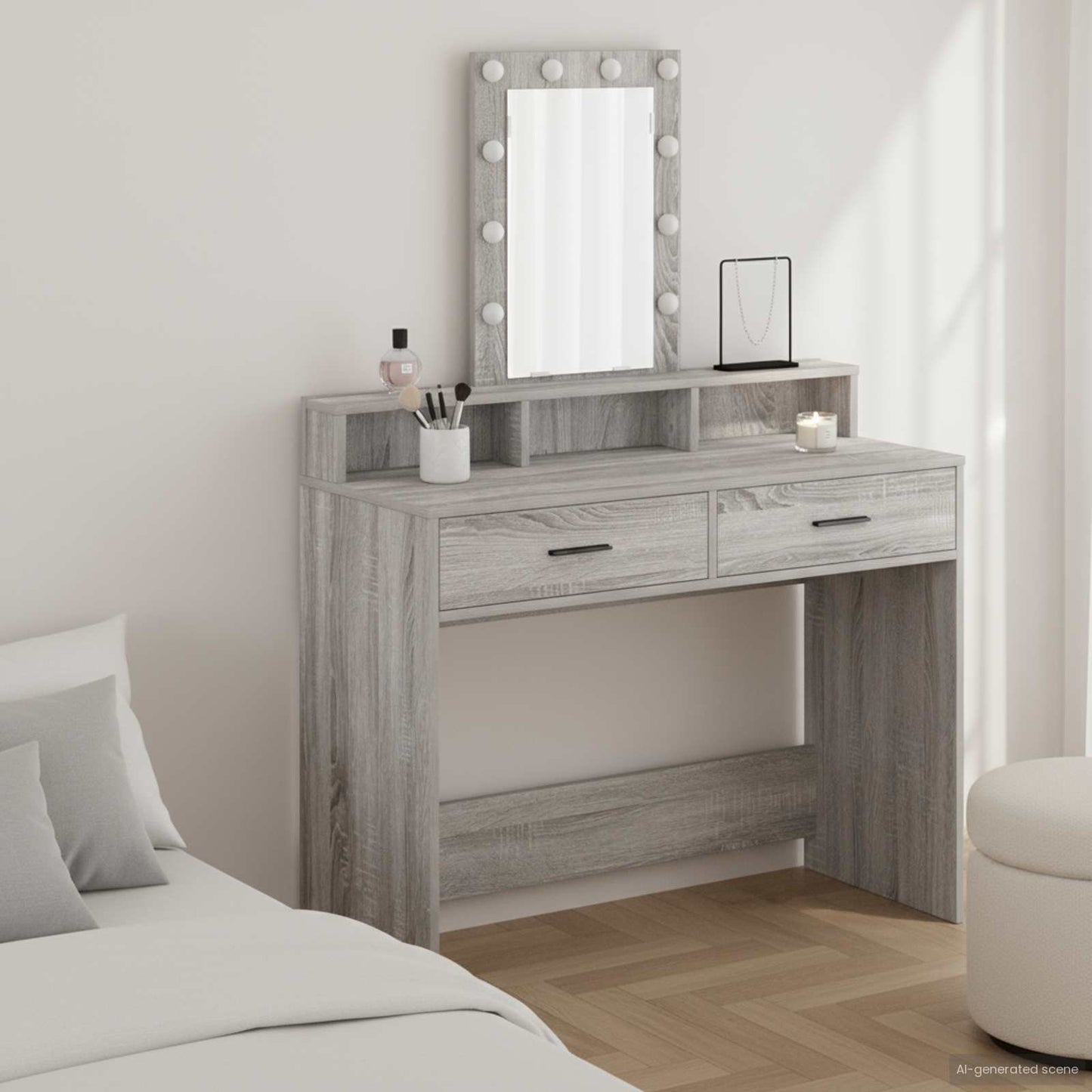 vidaXL Τραπέζι περιποίησης Γκρι 100 x 41 x 140 εκ. Επεξεργασμένο Ξύλο