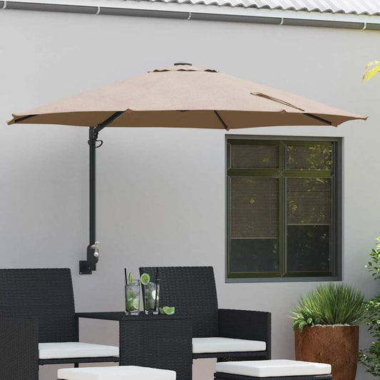 vidaXL Ομπρέλα Κήπου Taupe 248 x 248 x 148 εκ. Πολυεστέρας και Χάλυβας